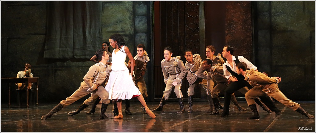 Claudia Monja as Carmen with members of the company Picture: Bill zurich