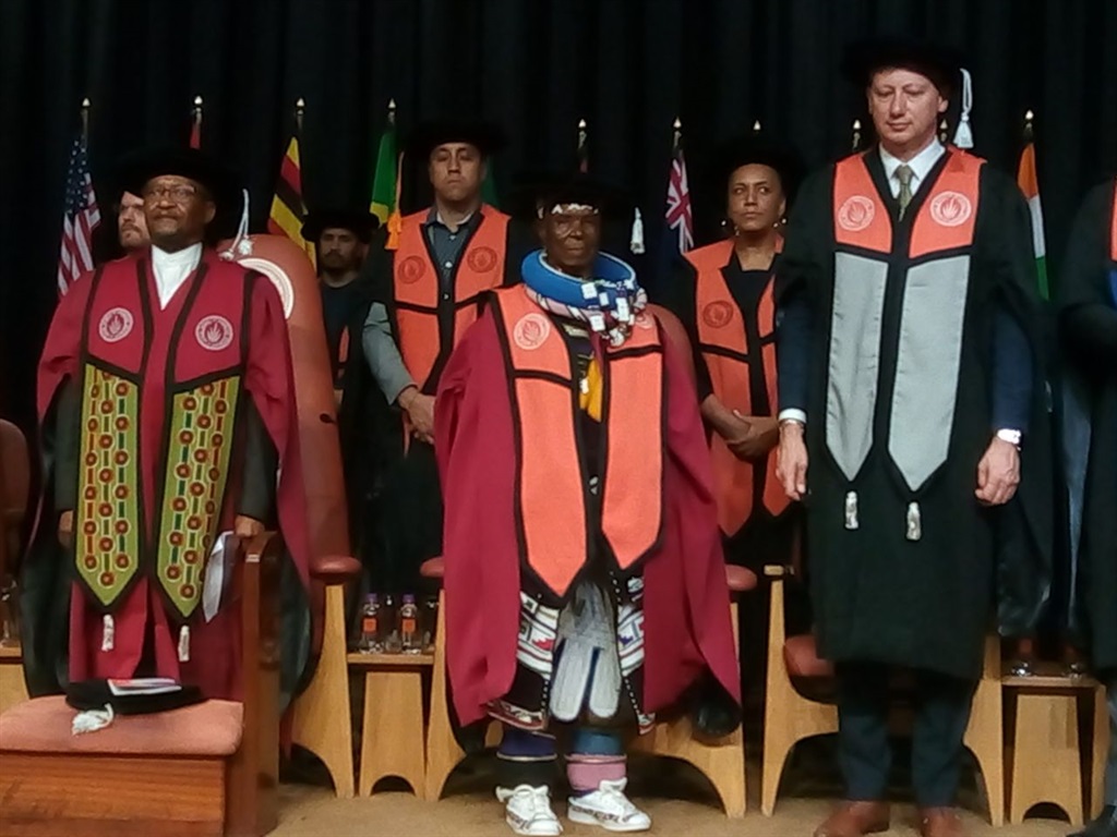 Esther Mahlangu is awarded an honorary doctorate by the University of Johannesburg. Picture: Avantika Seeth/City Press