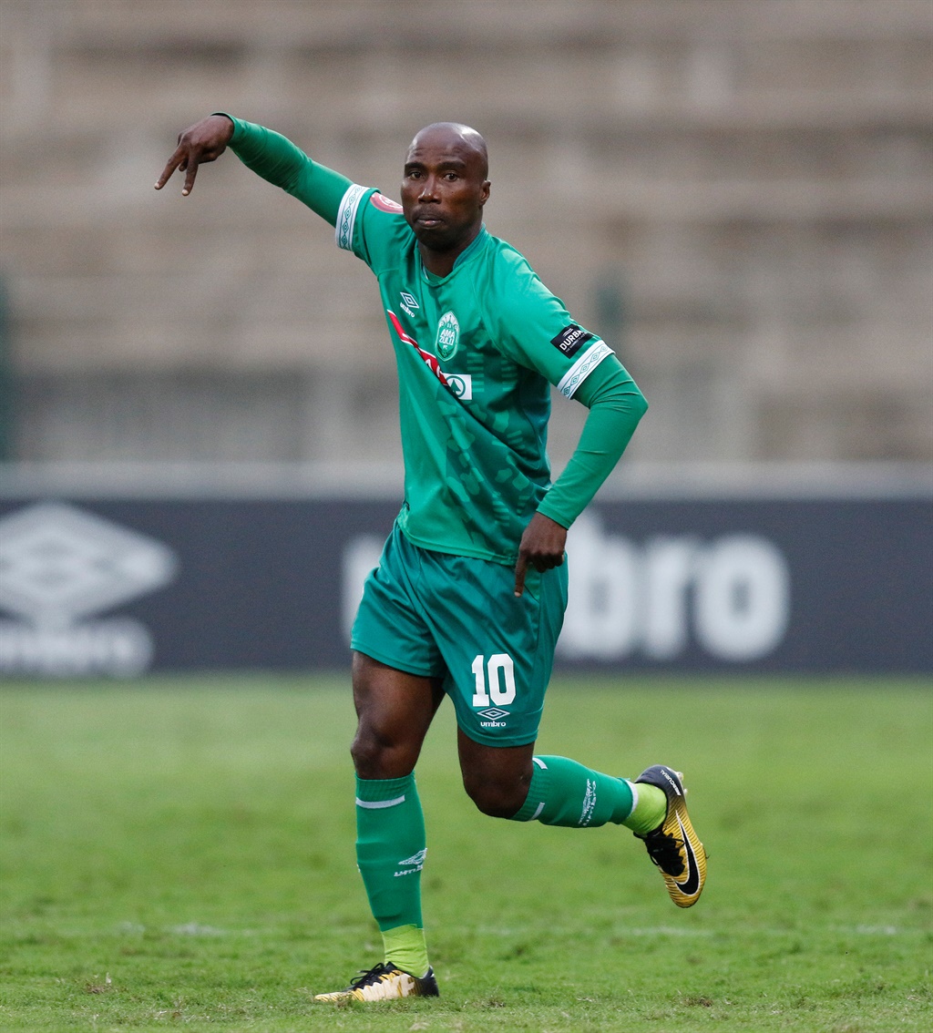 Siyabonga Nomvethe of Amazulu gives out instructions during his final home match before retiring on May 4, 2019 in Durban. Picture Anesh Debiky/Gallo Images