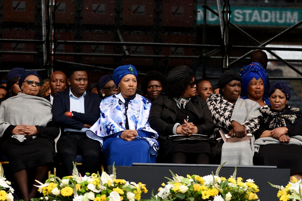 Winnie Madikizela-Mandela’s family at the memorial service at Orlando Stadium. Picture: Tebogo Letsie/City Press