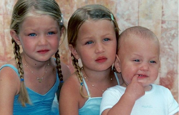 @bellahadid Supermodel siblings Gigi, Bella and Anwar Hadid as children