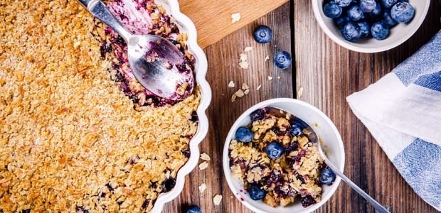 blueberry walnut and apple baked oatmeal