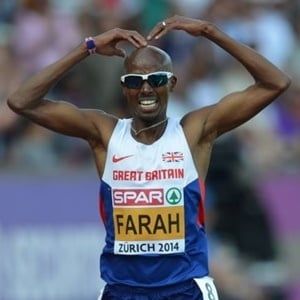 Mo Farah at the 2014 European Athletics Championships in Zurich.