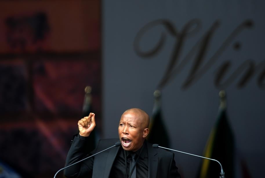 Julius Malema speaking at the funeral of Madikizela-Mandela. Picture: Tebogo Letsie