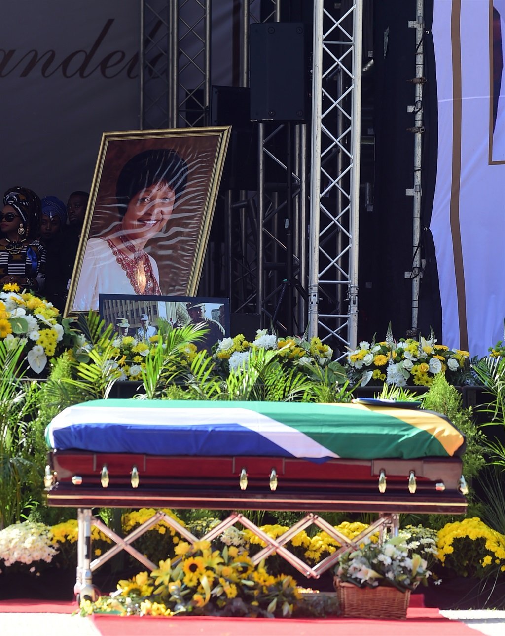 The Orlando Stadium in Soweto was filled to capacity as family and mourners gathered for Winnie Madikizela-Mandela's funeral service. Picture: Lucky Nxumalo