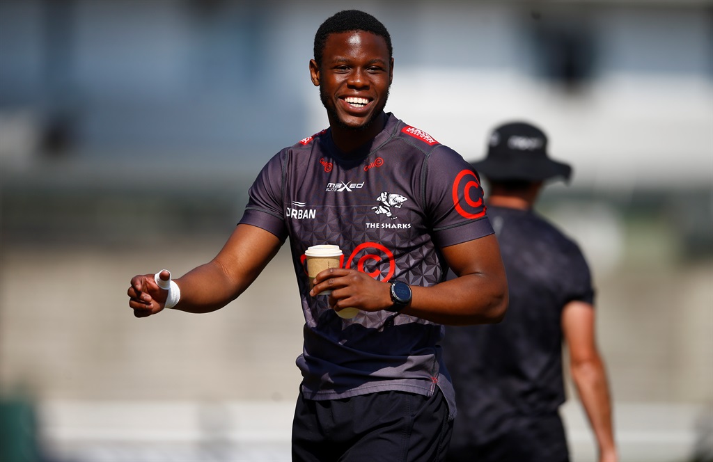 Aphelele Fassi during a Sharks training session. (Photo by Steve Haag/Gallo Images)