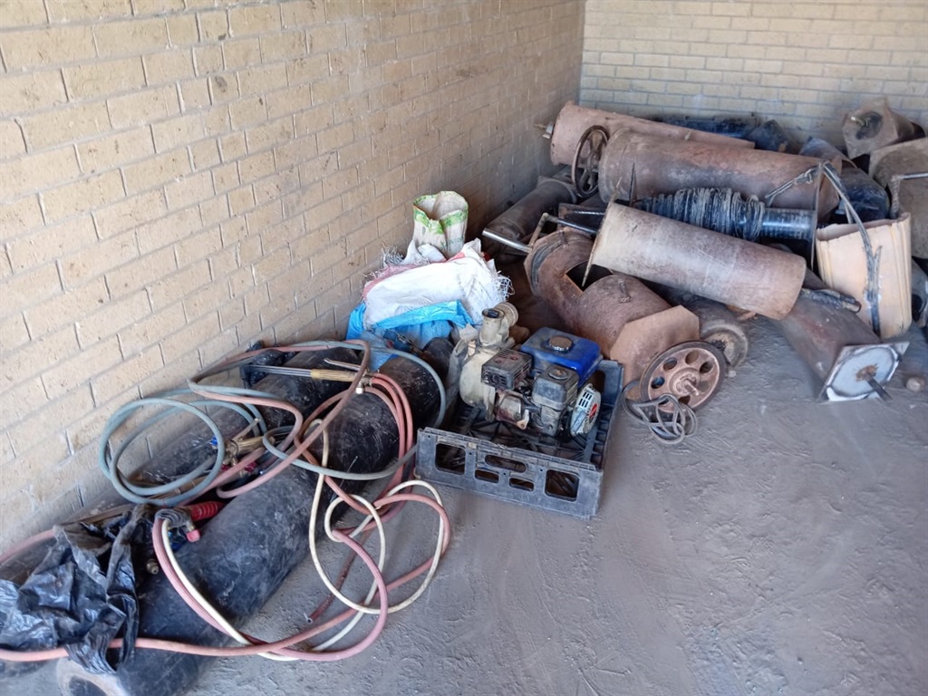 Some of the tools which were confiscated from illegal miners. 
