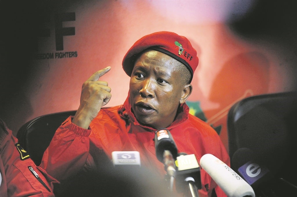 EFF leader Julius Malemas talks tough about the issue of land.   