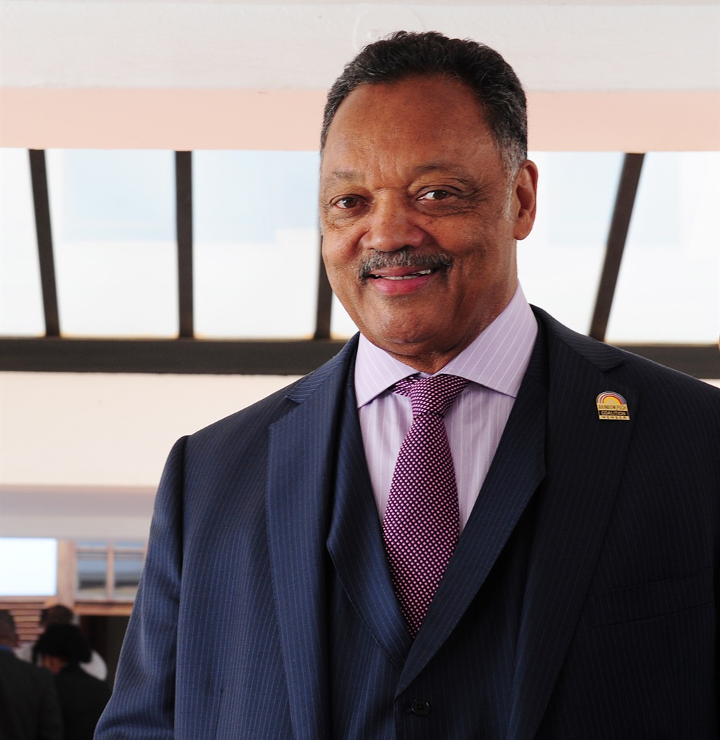 Reverend Jesse Jackson arriving at Sefako M Makgatho Presidential Guest House to attend the 2013 National Orders Ceremony, Pretoria. 