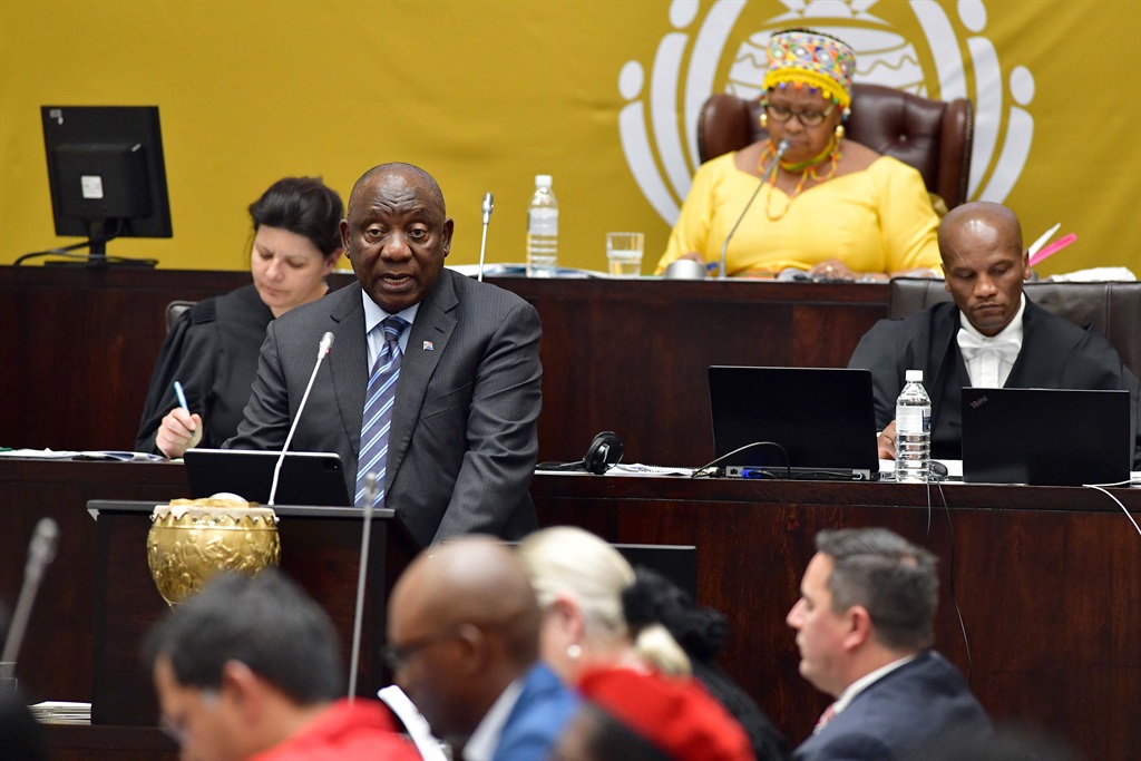 President Cyril Ramaphosa responding to questions for oral reply in the National Assembly  at the Good Hope Chamber in Parliament, Cape Town. Photo: GCIS