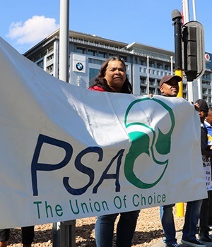Picket outside the Cape Town International Convention Centre. Picture: Aletta Harrison/News24