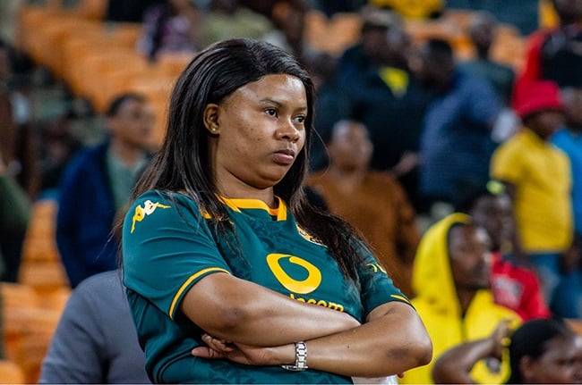 A Kaizer Chiefs supporter looks on forlornly as her team experienced their worst league day in 34 years (Alfonso Nqunjana/News24)