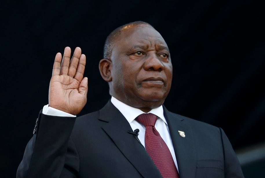 Cyril Ramaphosa at his inauguration ceremony where he took the oath of office. Picture: Reuters