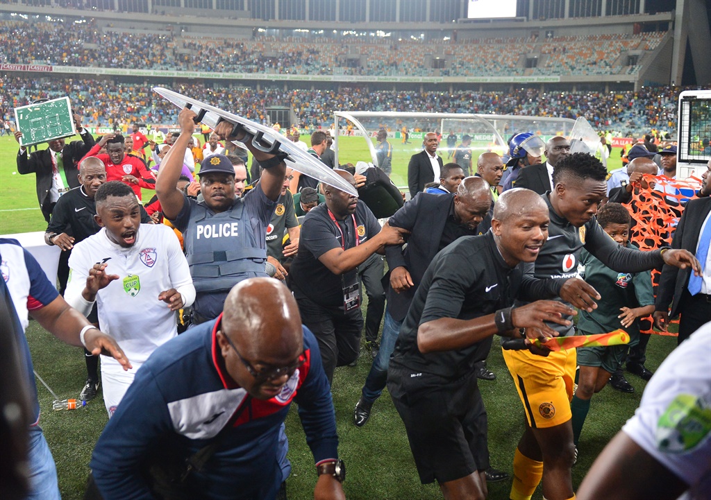 Steve Komphela, coach of Kaizer Chiefs running after the game during the 2018 Nedbank Cup semi final 