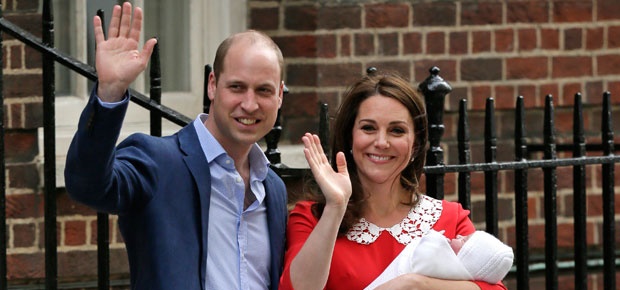 Prince William and Kate Middleton with their newborn son. (Photo: AP)