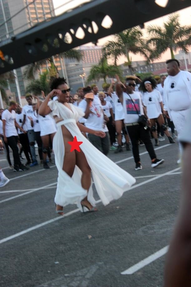 Zodwa Wabantu’s private parts made an appearance at Dladla Mshunqisi’s music video shoot. Photo by Mhie Silangwe