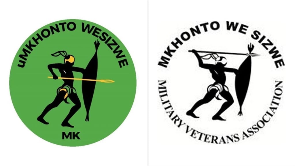 The ANC believes the MK Party's logo (left) bears similarities to that of its military wing, uMkhonto weSizwe (right). (Supplied)