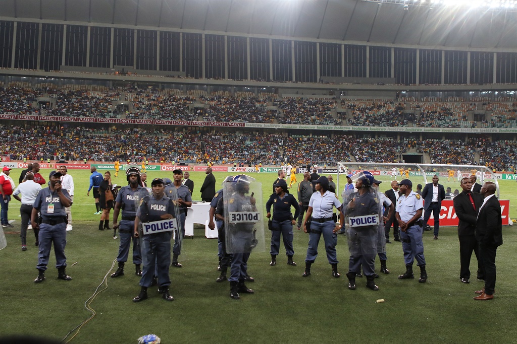 Crowd violence during the Nedbank Cup Semi Final match between Kaizer Chiefs and Free State Stars at Moses Mabhida Stadium 