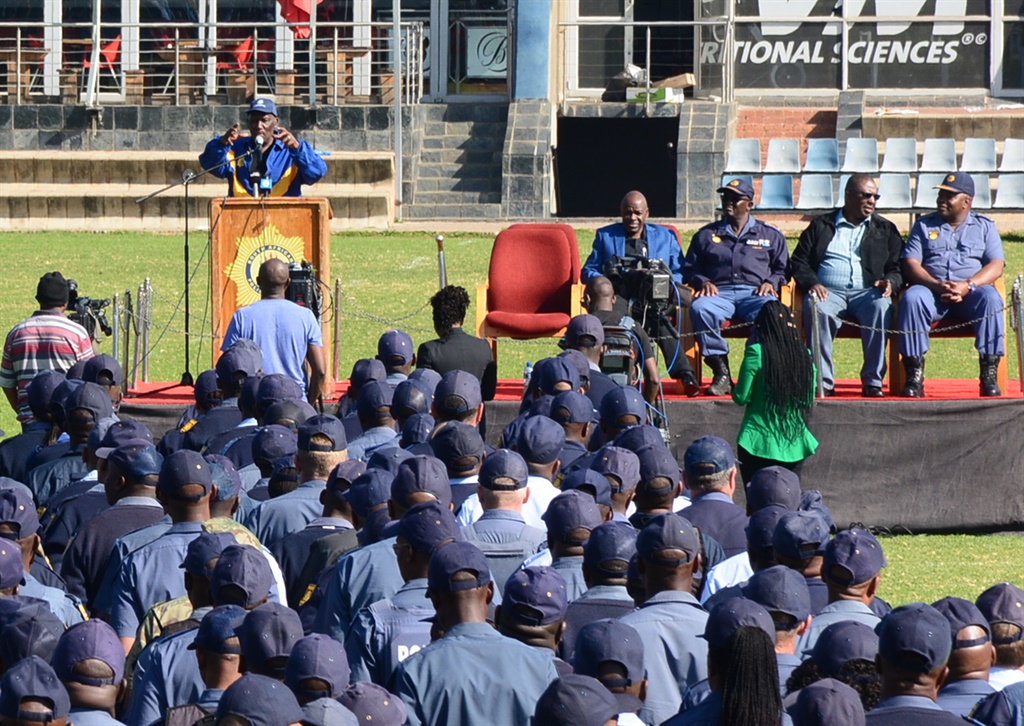 Police Minister Bheki Cele addressed law enforcement parade and thanked officers for the good work done during the 2019 Presidential Inauguration. Photos by Morapedi Mashashe