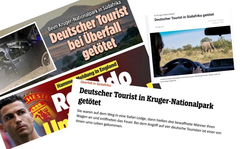 Mehr als 10 % der Überseetouristen von SA sind Deutsche.  Heute macht ein Mord Schlagzeilen.