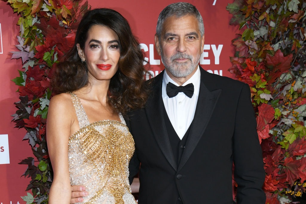 Amal and George Clooney at the Albie Awards hosted by the Clooney Foundation for Justice.