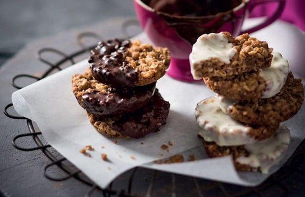chocolate dunked oats cookies