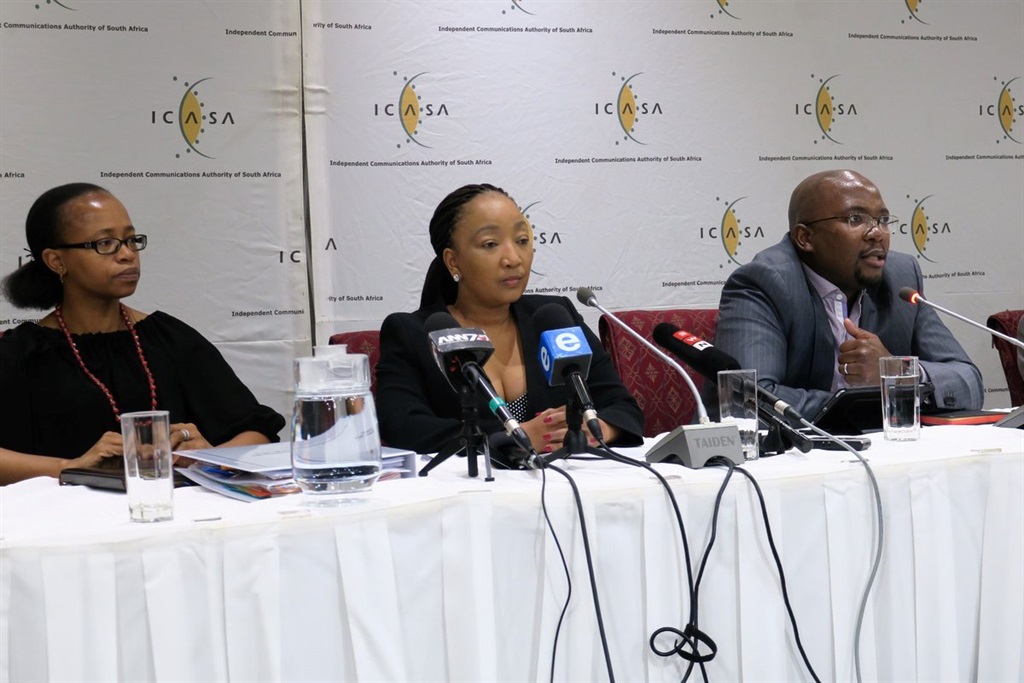 Botlenyana Mokhele announcing Icasa’s regulations on data usage. Picture: @ICASA_org/Twitter