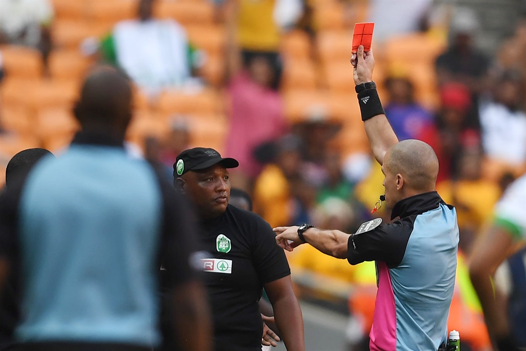 Referee victor Gomes during the MTN8 semi final, 1st leg match between Kaizer Chiefs and AmaZulu FC at FNB Stadium. Photo: Lefty Shivambu/Gallo Images