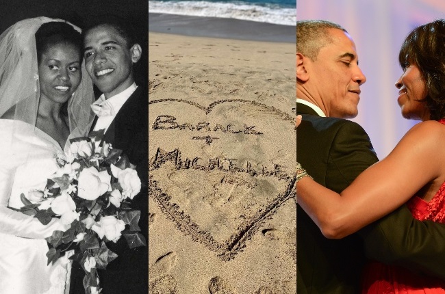 Former President Barack Obama and First Lady Michelle Obama celebrating 30 years of marriage. Images via Instagram and Photographed by Michael Kova (Collage by Futhi Masilela)