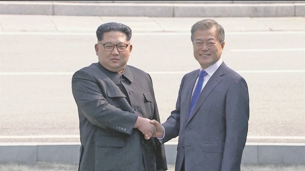  North Korea’s Kim Jong-un and South Korea’s Moon Jae-in have held talks onridding the area of nuclear weapons Picture: Reuters 