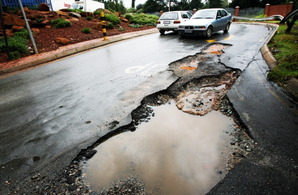 A massive pothole behind Campus Square in Auckland
