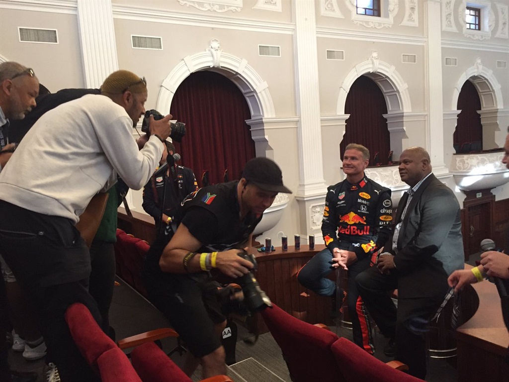 David Coulthard at the Red Bull Cape Town Circuit exhibition race. Picture: Daniel Mothowagae/City Press