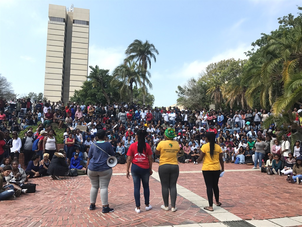 Students at Nelson Mandela University in Port Elizabeth protest for better security measures after a student has been raped on campus. Picture: File.PHOTO: 
