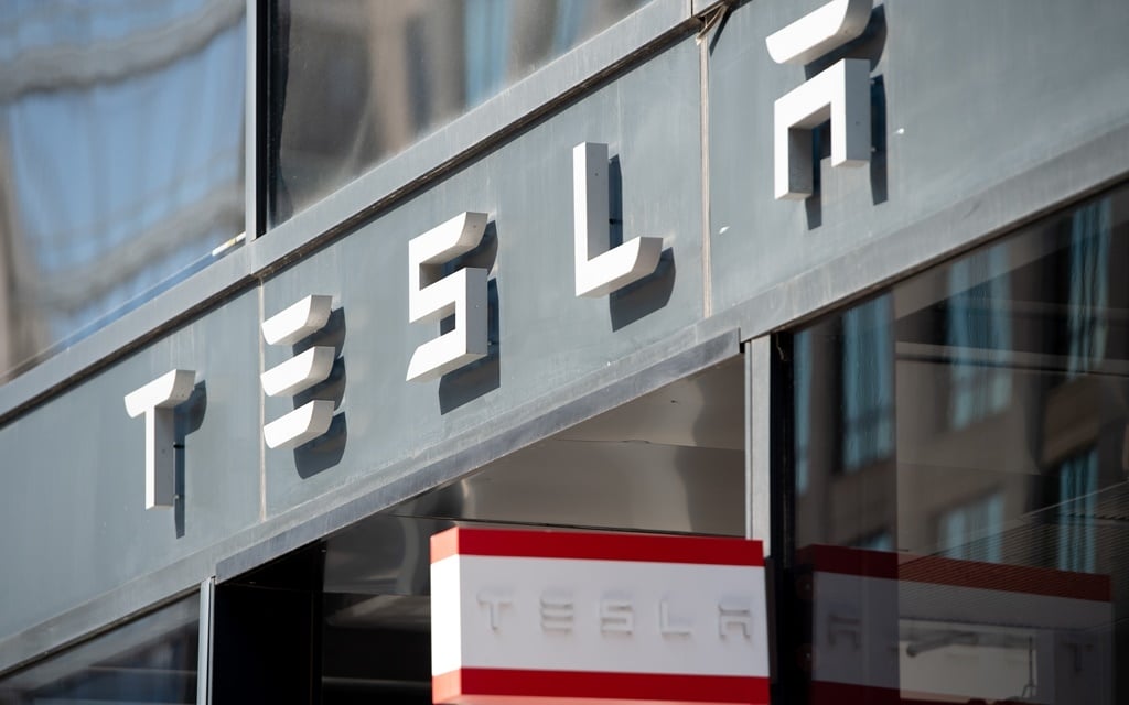 US electric car maker Tesla's showroom in Washington, DC.