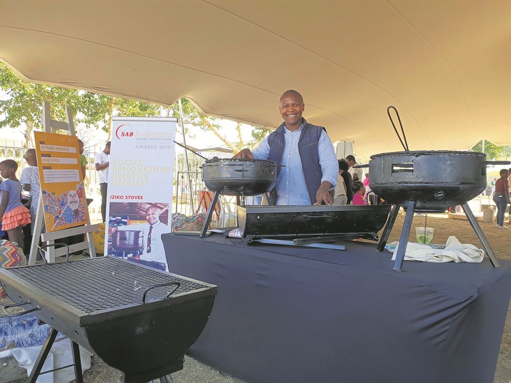 Lindokuhle Duma (above) is getting wings to fly his braai-stands and custom made stoves from Red Bull.    Photos by Thabo Monama