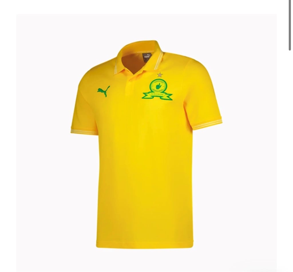 The Yellow Sundowns PUMA Pique Polo shirt.
