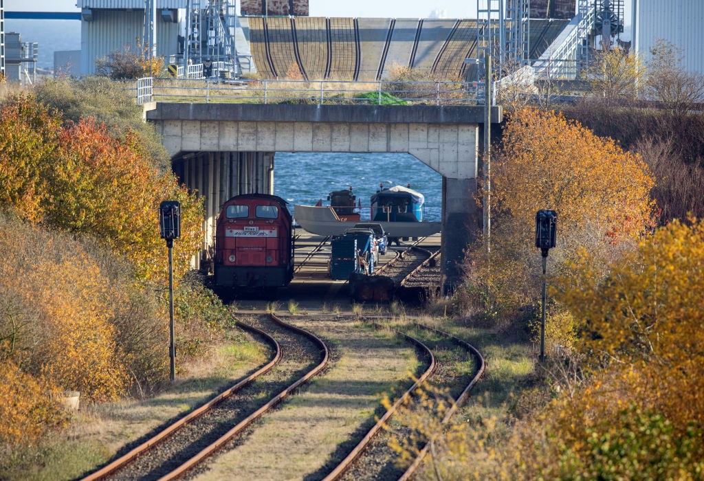 A Russian freight train was hit by an explosive device. 