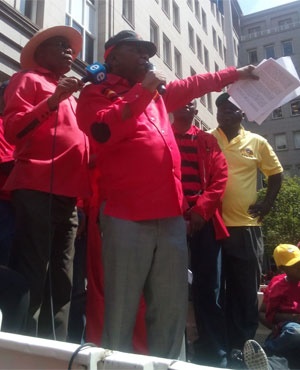 SA Communist Party general secretary Blade Nzimande has told workers that retrenchment is a declaration of war on decent work. Photo by Mpho Raborife<br />