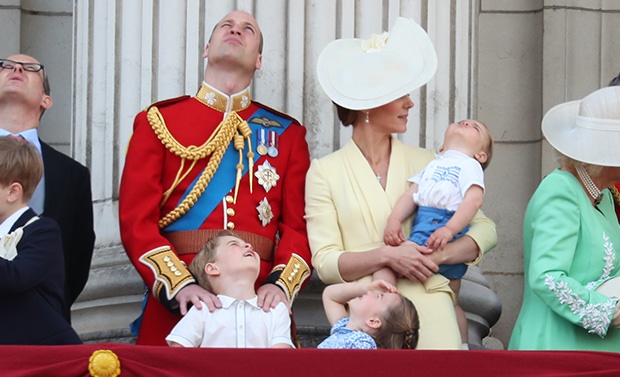 The royal family at the Trooping of the Colour. 