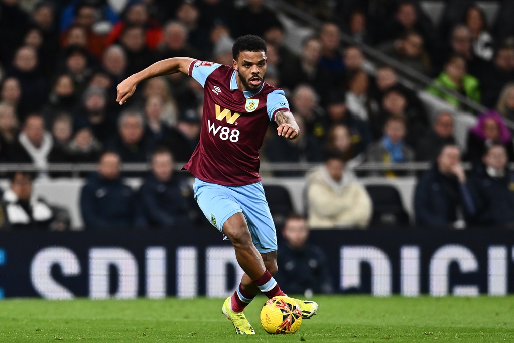 LONDON, ENGLAND - JANUARY 5: Lyle Foster of Burnley controls ball during the Emirates FA Cup Third Round match between Tottenham Hotspur and Burnley at Tottenham Hotspur Stadium on January 5, 2024 in London, England. (Photo by Sebastian Frej/MB Media/Getty Images)