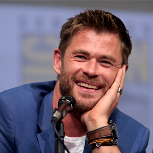 Chris Hemsworth speaking at the 2017 San Diego Comic Con International for "Thor: Ragnarok".