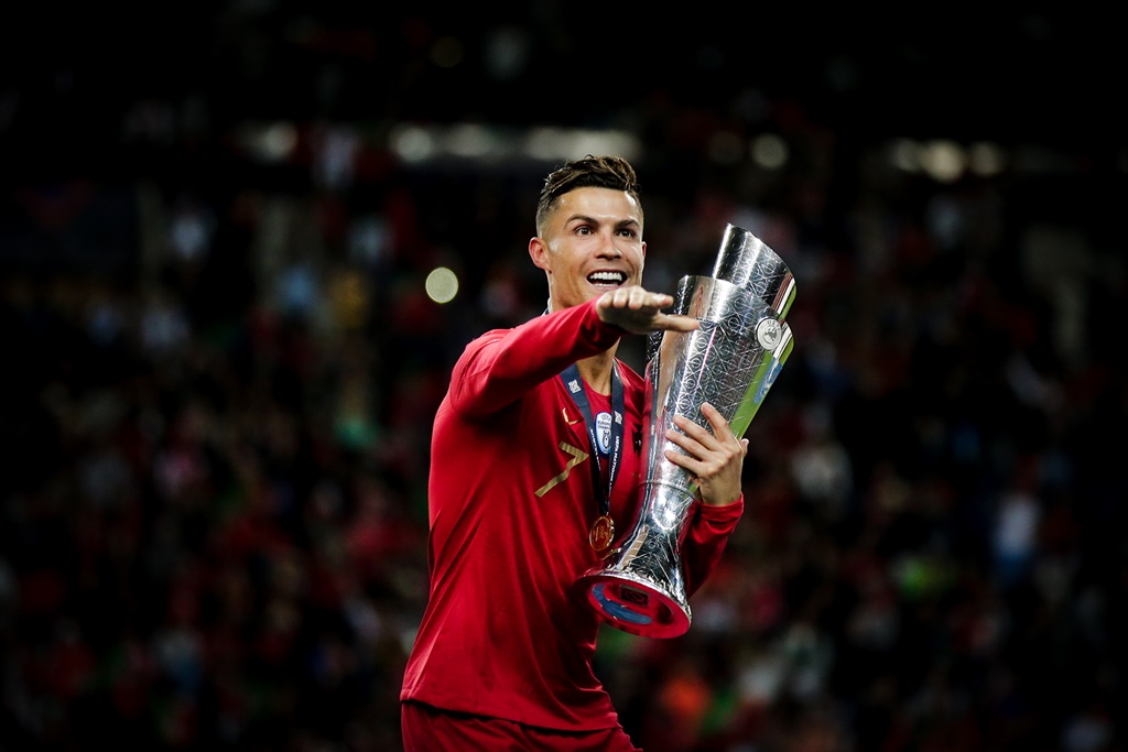 Cristiano Ronaldo of Portugal celebrates the victory with the trophy during the    match between Portugal v Holland at the Estadio do Dragao on June 9, 2019 in Porto Portugal (Photo by Erwin Spek/Soccrates/Getty Images)