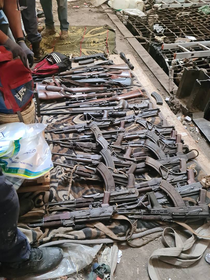surveillance into the alleged illegal mining activities of the suspects resulting in the arrest of twenty (20) suspects and the seizure of fifteen (15) AK47s, six (6) hunting rifles, two (2) shotguns and one (1) R5, boxes full of ammunition, explosives and an undisclosed amount of money.