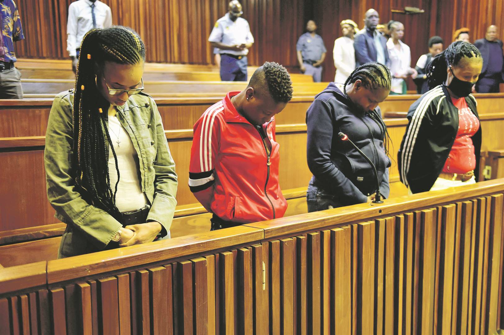 Tshegofatso Moremane, Gontse Tlhoele, Margaret Koaile and Portia Mmola have been charged with the murder of Prince Lethukuthula Zulu.                         Photo Christopher Moagi