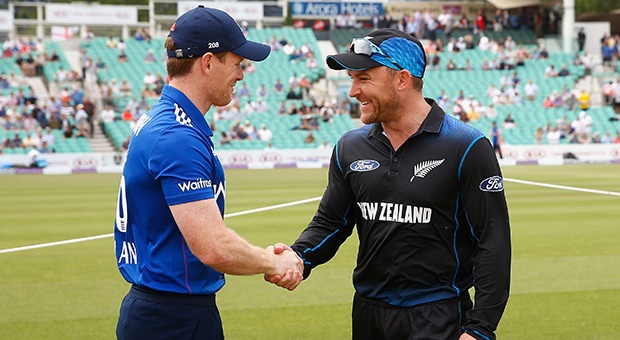 Eoin Morgan (left) and Brendon McCullum (Getty)