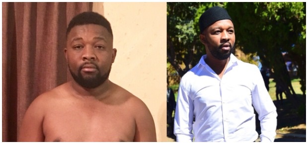 Luyanda Potwana's side-by-side transformation. (Photo: Luyanda Potwana Twitter)