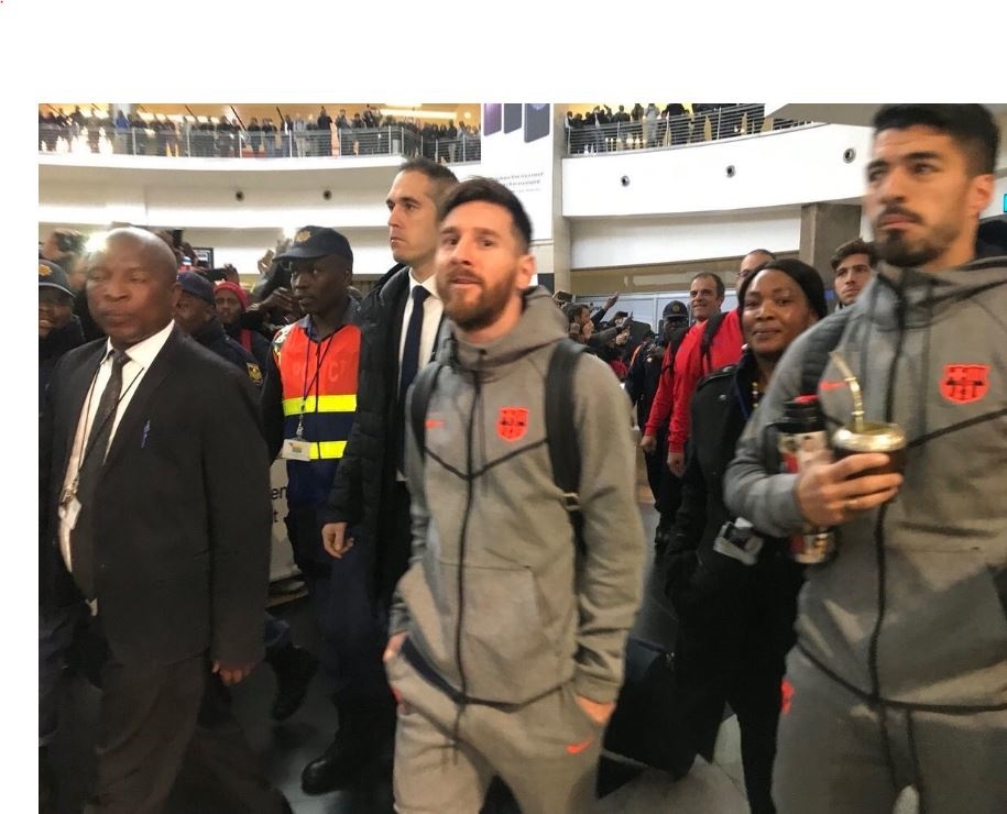 FC Barcelona players have arrived in Mzansi