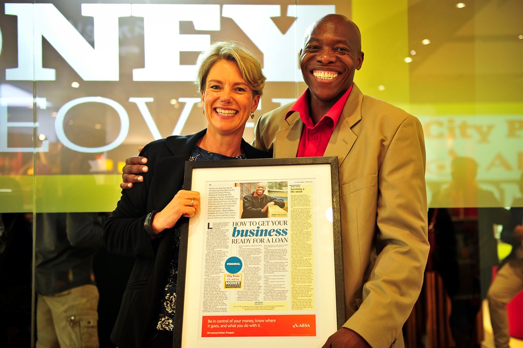 City Press personal finance editor Maya Fisher-French with Howard, the winner of the previous Absa/City Press Money Makeover competition. Entries are now open for this year’ competition.