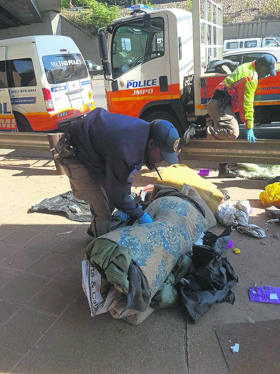 Metro cops had their work cut out during the clean-up.