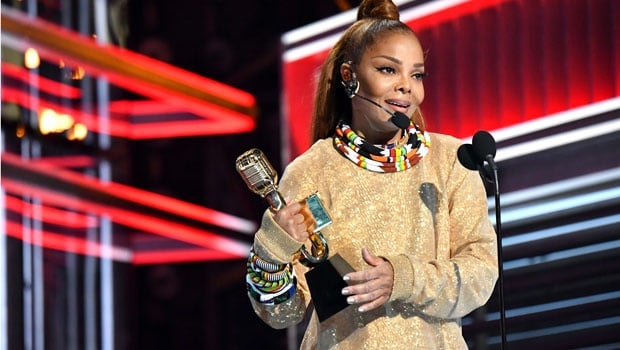 Janet Jackson accepting the Icon Award at the Billboard Music Awards.